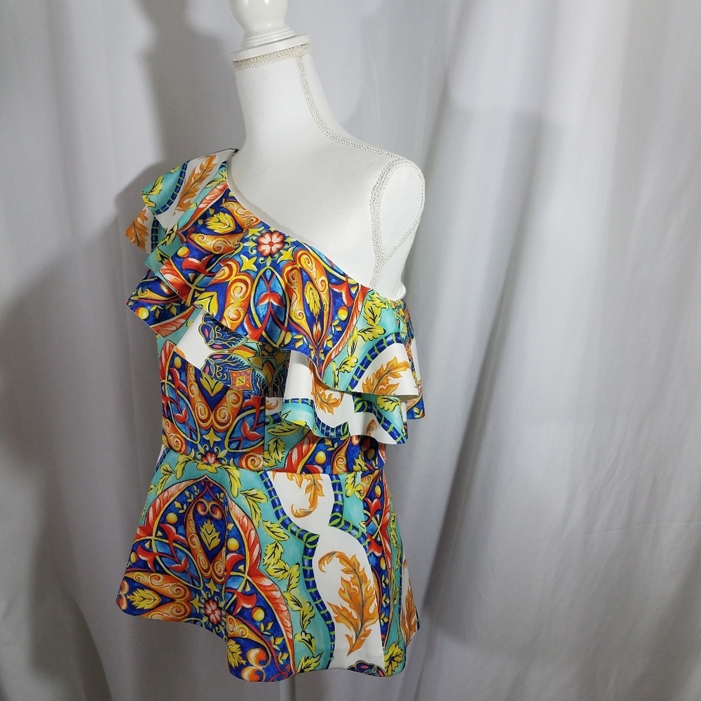 Alexia Admore Peplum One shoulder Top M NWOT - Picture 5 of 13